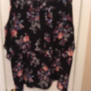 black cold shoulder blouse